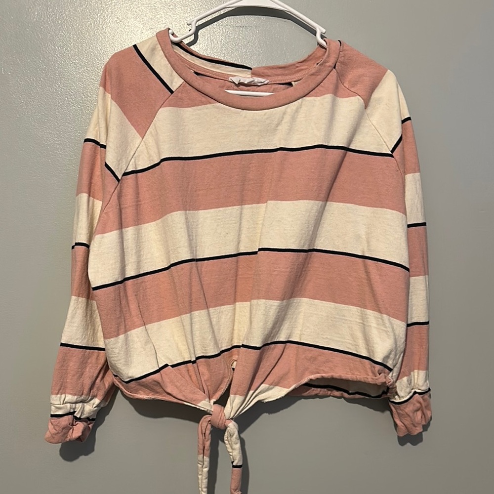 Joelle + Co Striped Pink and Cream Women's Top size SMALL